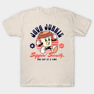 Java Junkie - Coffee Addict - Sipping Sanity One Cup At A Time T-Shirt